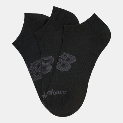 New Balance Flat Knit No Show Socks (3 Pack) Black