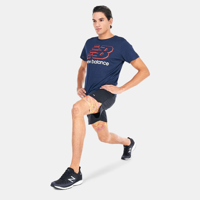 New Balance Men's Heathertech Graphic T-Shirt Blue New Balance Men's Heathertech Graphic T-Shirt Blue image number 2