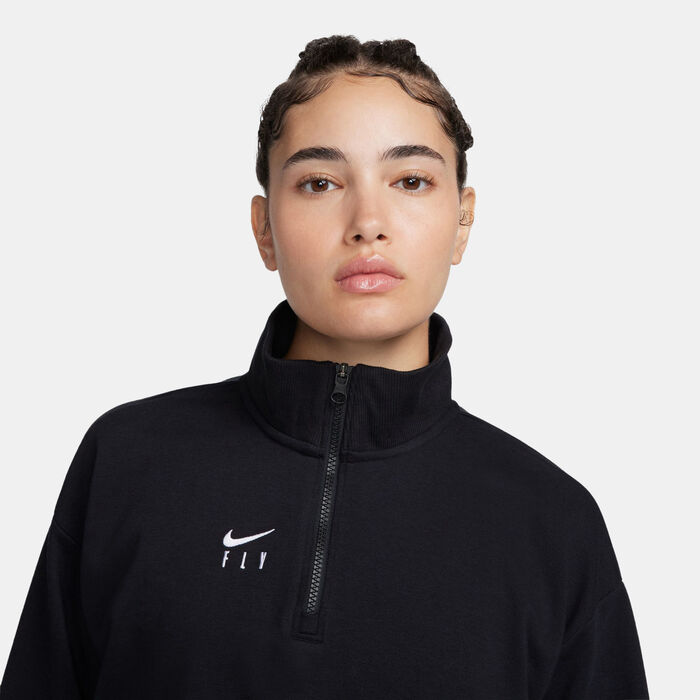 Nike Women's Swoosh Fly 1/4-Zip Basketball Graphic Top Black image number 3