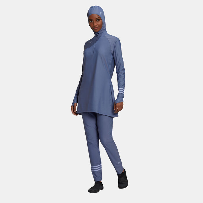 adidas Women's 3-Stripes Swimming Top Blue image number 4