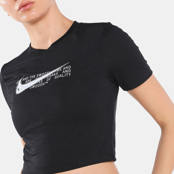 Nike Women's Sportswear Swoosh Slim Crop Top Black Nike Women's Sportswear Swoosh Slim Crop Top Black image number 3