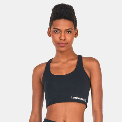 Converse Women's Wordmark Sports Bra Top Black