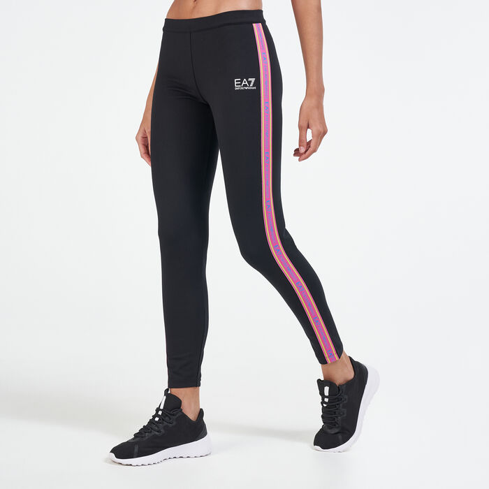 EA7 Emporio Armani Women's Train Logo Tape Series Leggings Black EA7 Emporio Armani Women's Train Logo Tape Series Leggings Black image number 0