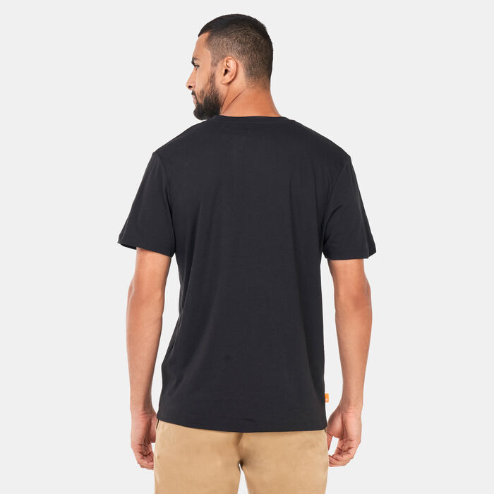 Timberland Men's Linear Logo Print T-Shirt Black Timberland Men's Linear Logo Print T-Shirt Black image number 1