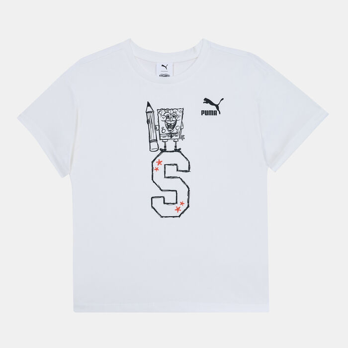 PUMA Kids' x Spongebob Graphic Printed T-Shirt (Older Kids) White PUMA Kids' x Spongebob Graphic Printed T-Shirt (Older Kids) White image number 0