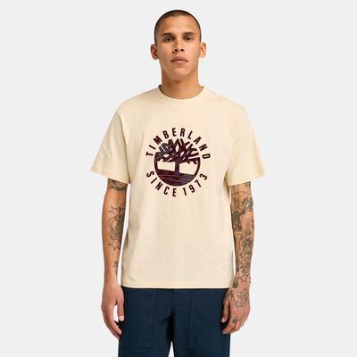 Timberland Men's Holiday Graphic T-Shirt Beige