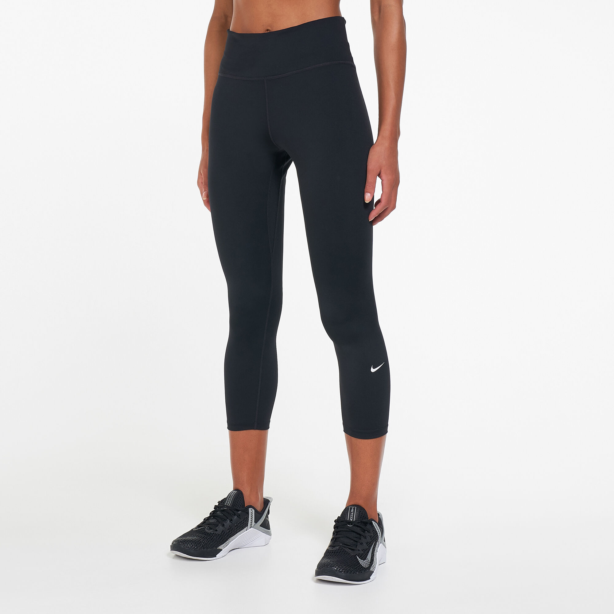 Women s One Mid Rise Crop Leggings Black Nike in Qatar SSS