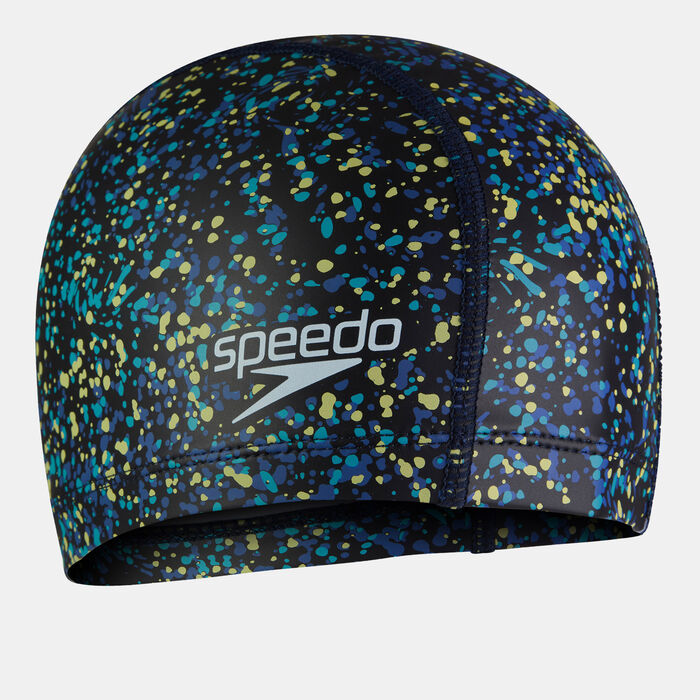 Speedo Kids' Printed Pace Swimming Cap Blue image number 1