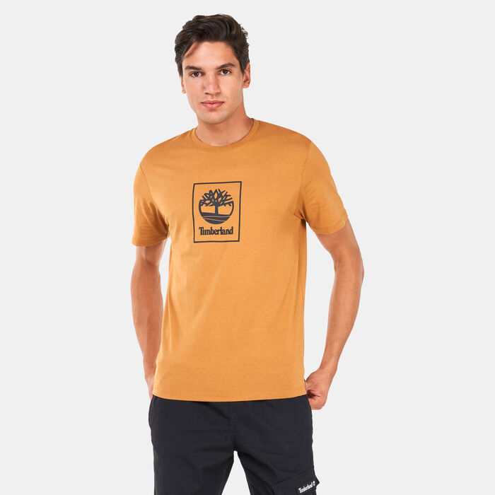 Timberland Men's Stack Logo Print T-Shirt yellow Timberland Men's Stack Logo Print T-Shirt yellow image number 0