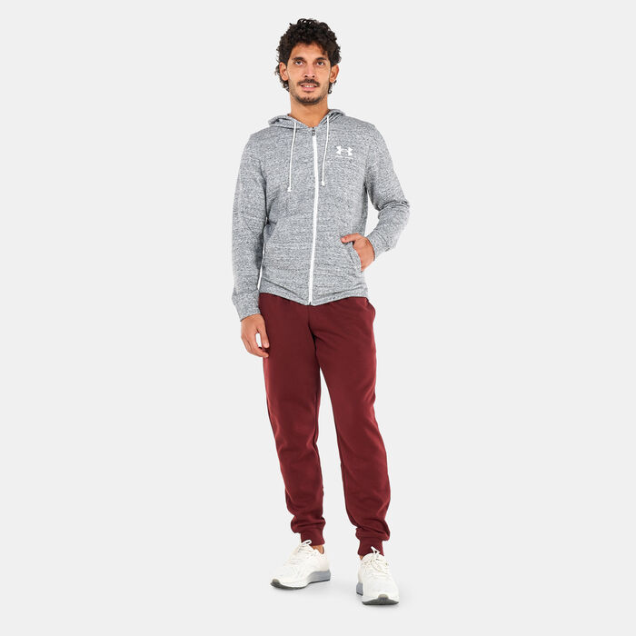 Under Armour Men's UA Rival Terry LC Full Zip Hoodie White Under Armour Men's UA Rival Terry LC Full Zip Hoodie White image number 2