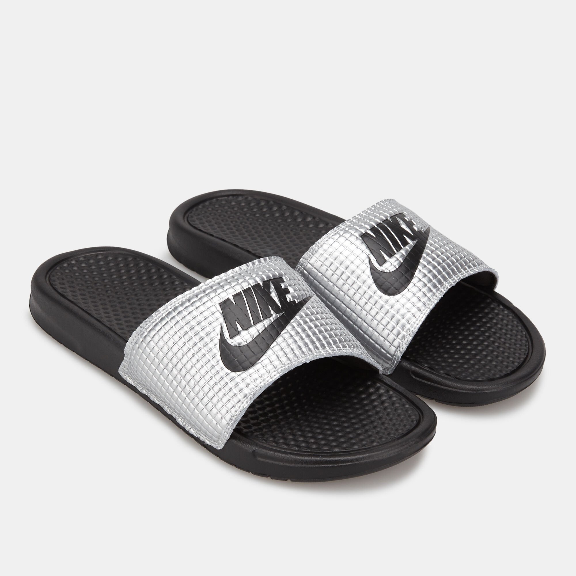 Men s Benassi Just Do It SE Slides Silver Nike in Qatar SSS