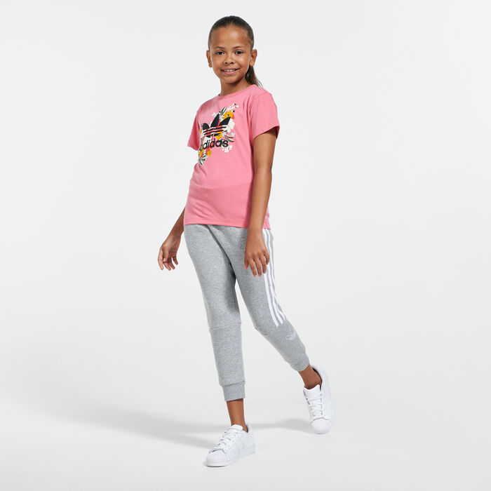 adidas Originals Kids' HER Studio London Floral T-Shirt Pink image number 2