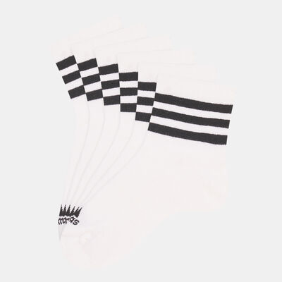 adidas Men’s 3-Stripes Cushioned Sportswear Mid-Cut Socks (3 Pack) White
