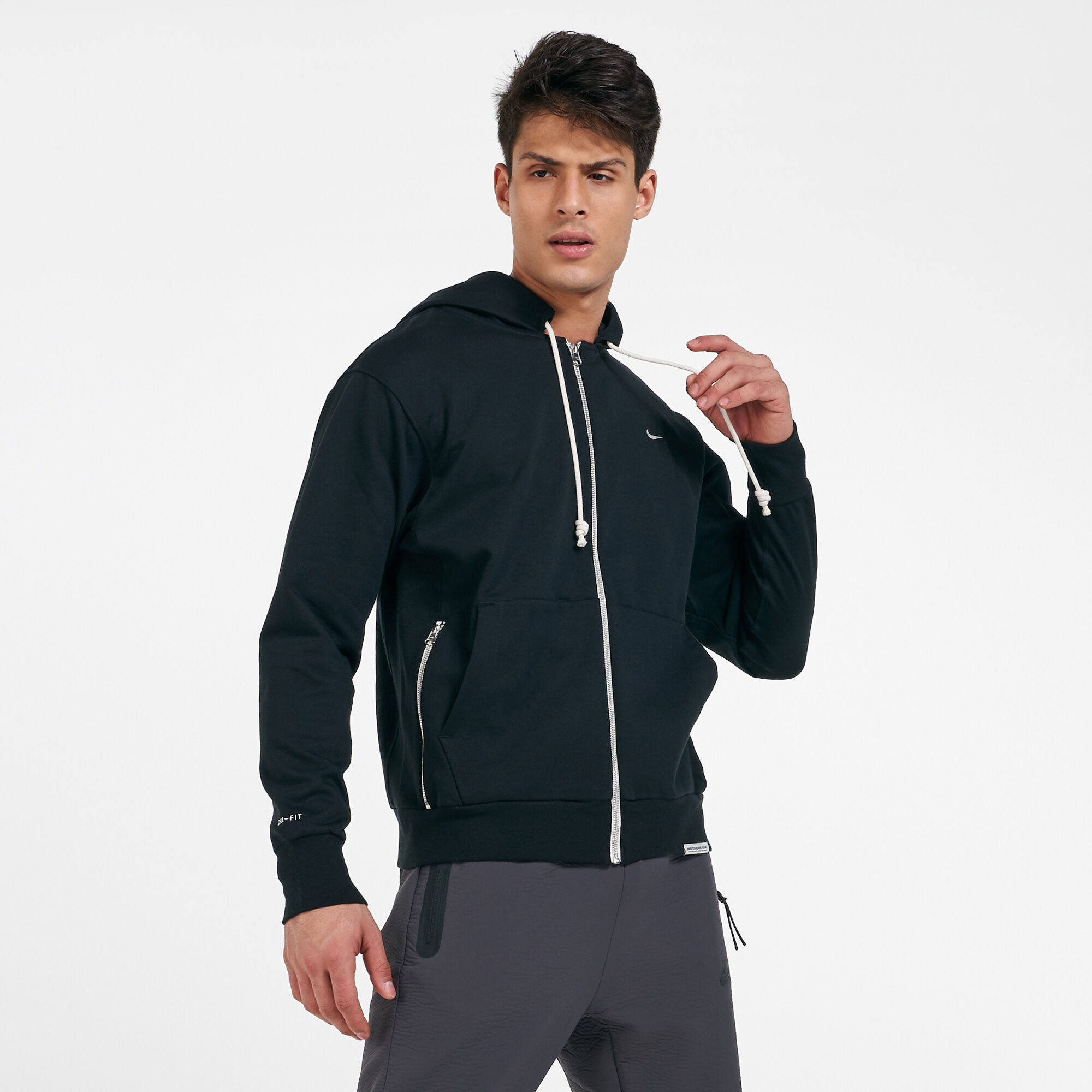 Men's Dri-FIT Standard Issue Full-Zip Hoodie Black Nike in