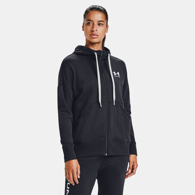 Under Armour Women's Rival Fleece Full-Zip Hoodie Black Under Armour Women's Rival Fleece Full-Zip Hoodie Black