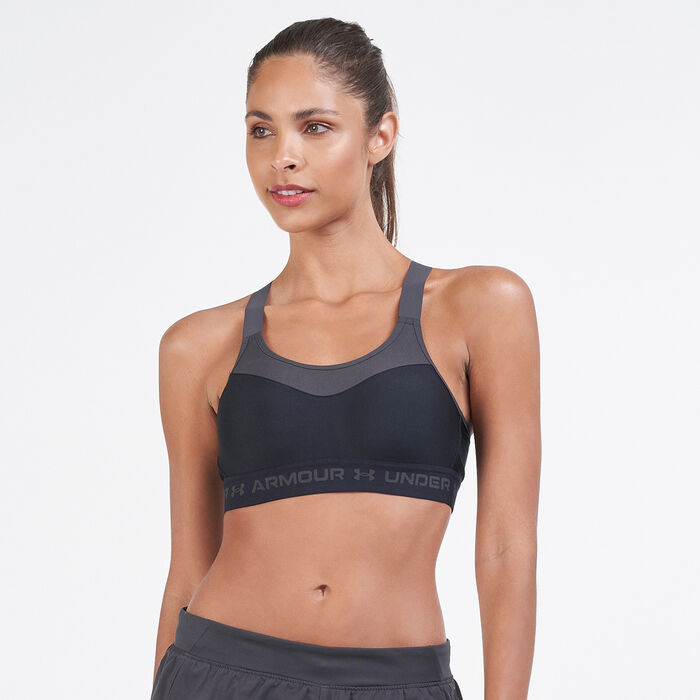 Under Armour Women's Armour High Crossback Sports Bra Black Under Armour Women's Armour High Crossback Sports Bra Black image number 0