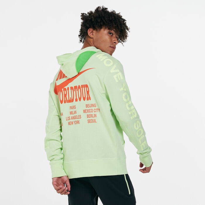 Nike Men's Sportwear World Tour Pullover Hoodie Green image number 1