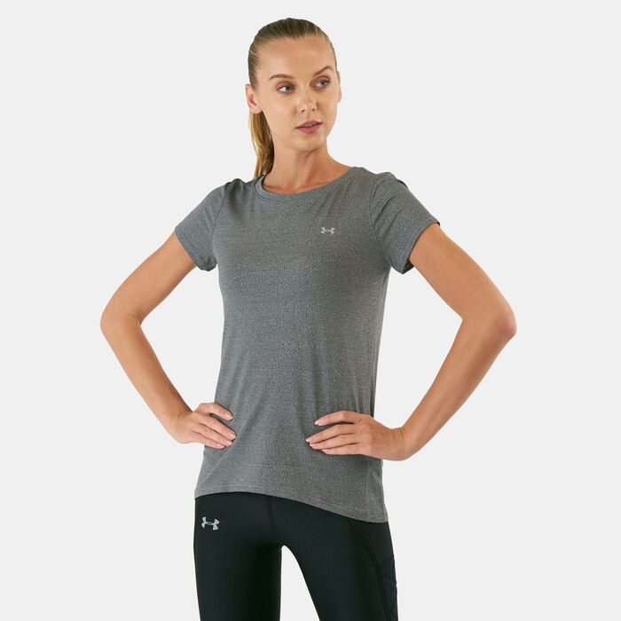 Under Armour Women's HeatGear® Armour Training T-Shirt Grey Under Armour Women's HeatGear® Armour Training T-Shirt Grey image number 0
