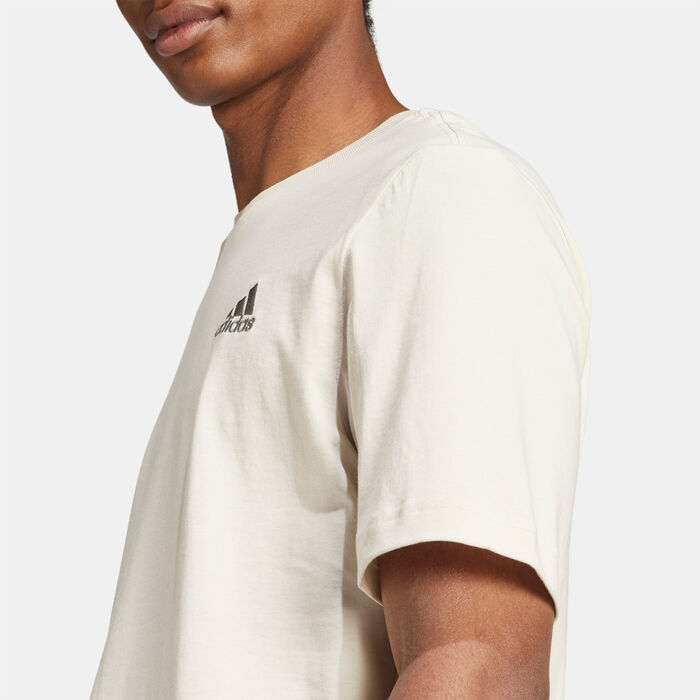 adidas Men's Essentials Embroidered Small Logo T-Shirt Beige adidas Men's Essentials Embroidered Small Logo T-Shirt Beige image number 3