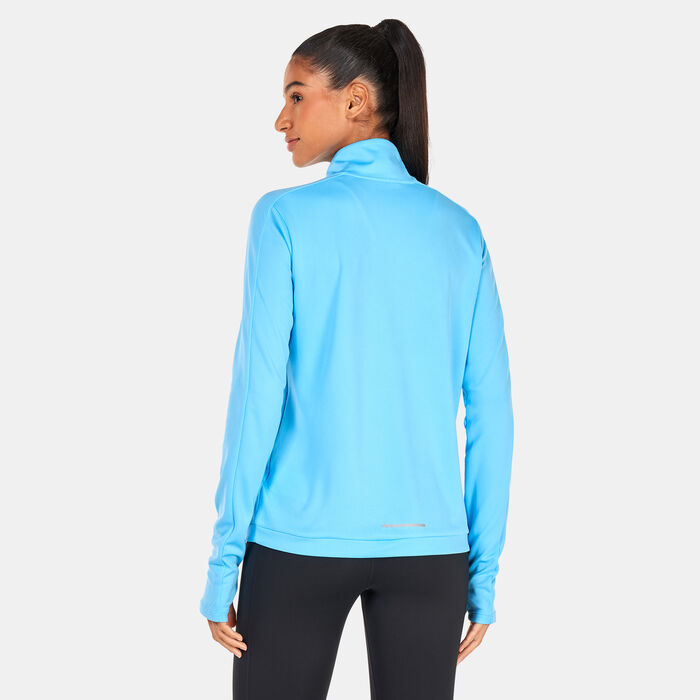 Nike Women's Dri-FIT Swoosh Half-Zip Jersey Blue Nike Women's Dri-FIT Swoosh Half-Zip Jersey Blue image number 1