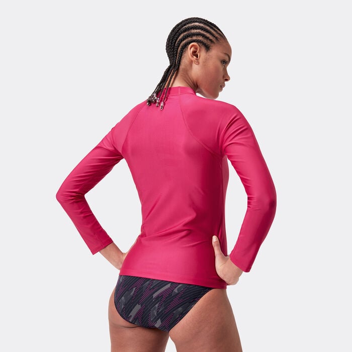 Speedo Women's Long Sleeve Swimming Rashguard Purple Speedo Women's Long Sleeve Swimming Rashguard Purple image number 1