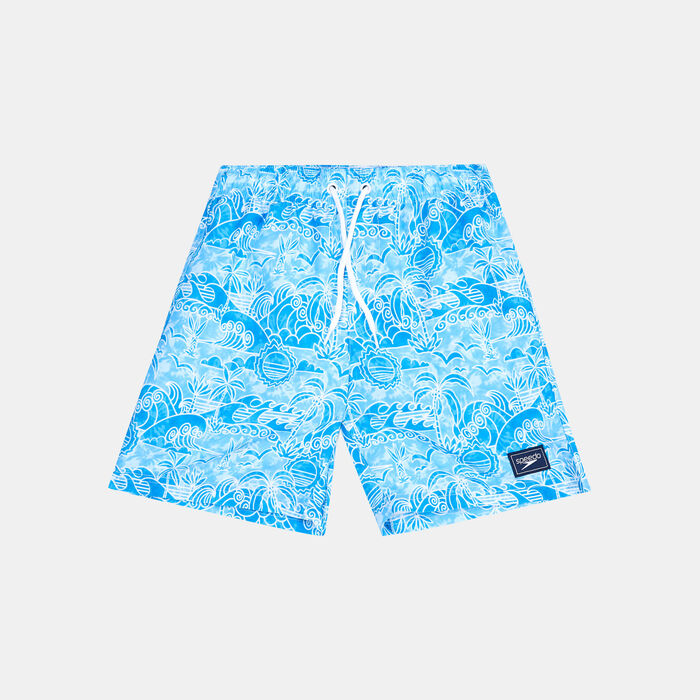 Speedo Kids' Printed 15-inch Swim Shorts Blue Speedo Kids' Printed 15-inch Swim Shorts Blue image number 0