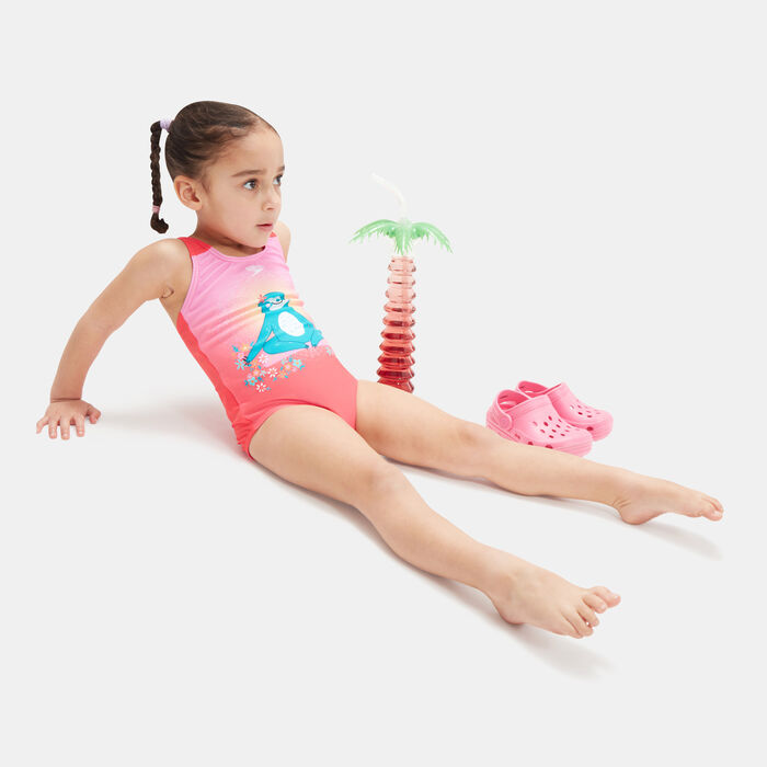 Speedo Kids' Digital Printed Swimsuit Pink image number 1