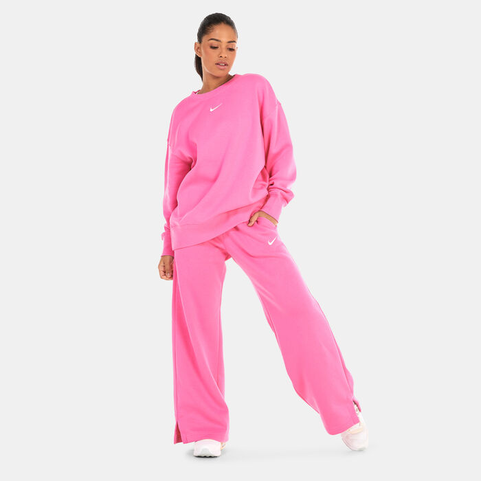 Nike Women's Sportswear Phoenix Fleece Wide-Leg Sweatpants Pink image number 2