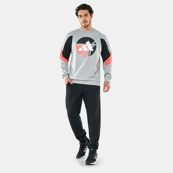 adidas Men's Studio Lounge Graphic Sweatshirt Brown adidas Men's Studio Lounge Graphic Sweatshirt Brown image number 2