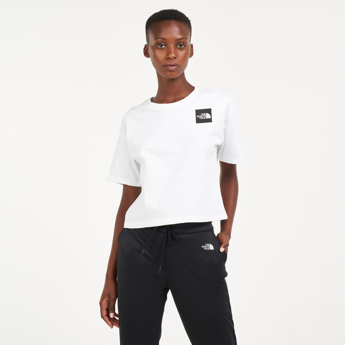 The North Face Women's Cropped Fine T-Shirt White The North Face Women's Cropped Fine T-Shirt White image number 0