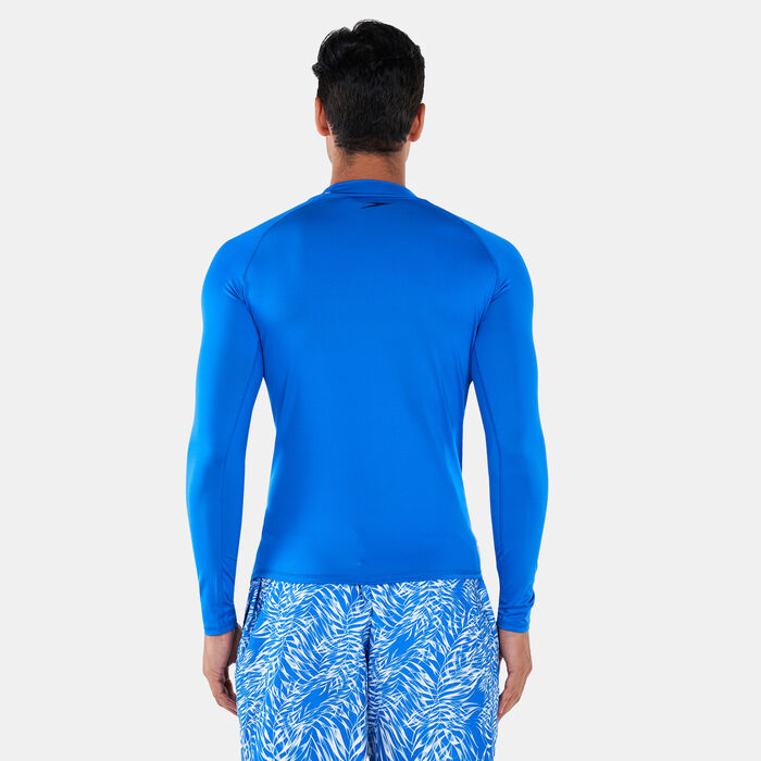 Speedo Men's Essential Rashguard Swimming T-Shirt Blue Speedo Men's Essential Rashguard Swimming T-Shirt Blue image number 1