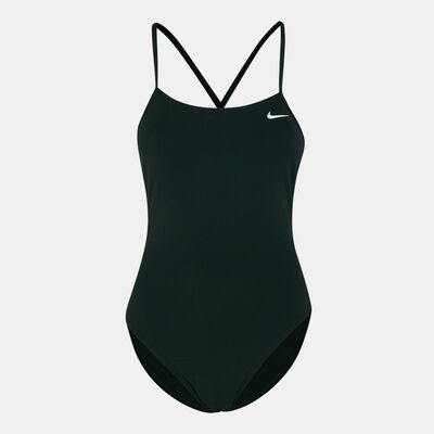 Nike Swim Women's Lace-Up Tie-Back Swimsuit Black