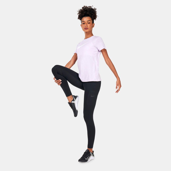 Nike Women's Dri-FIT Swoosh T-Shirt Grey Nike Women's Dri-FIT Swoosh T-Shirt Grey image number 2