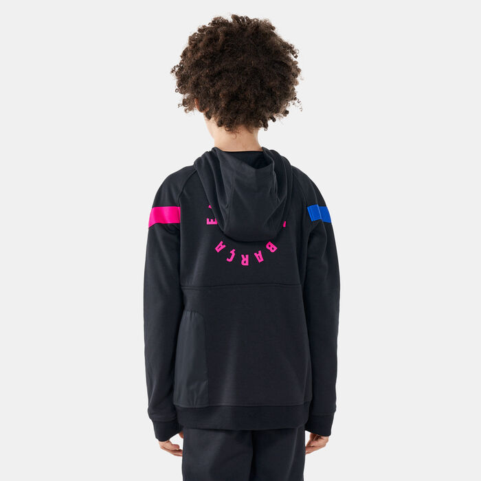 Nike Kids' Dri-FIT F.C. Barcelona Half-Zip Hoodie (Older Kids) Black Nike Kids' Dri-FIT F.C. Barcelona Half-Zip Hoodie (Older Kids) Black image number 1
