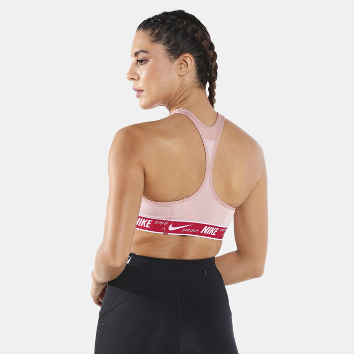 Nike Women's Dri-FIT Swoosh Logo Sports Bra Red Nike Women's Dri-FIT Swoosh Logo Sports Bra Red image number 1