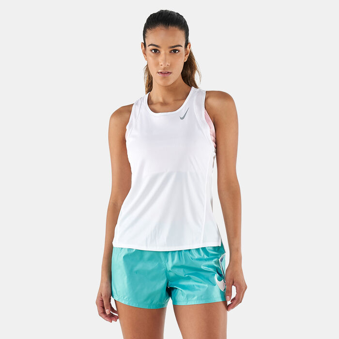 Nike Women's Dri-FIT Race Running Singlet White Nike Women's Dri-FIT Race Running Singlet White image number 0