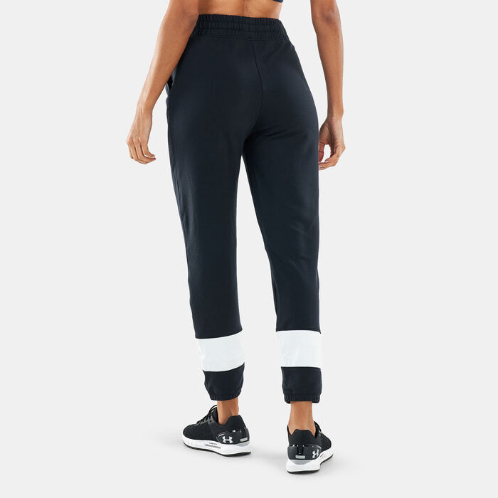 Under Armour Women's UA Rival Terry Colorblock Sweatpants Black Under Armour Women's UA Rival Terry Colorblock Sweatpants Black image number 1