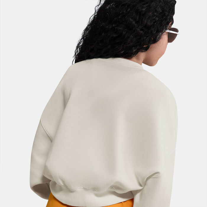 Nike Kids' Sportswear Trend Fleece Cropped Hoodie Ivory image number 4