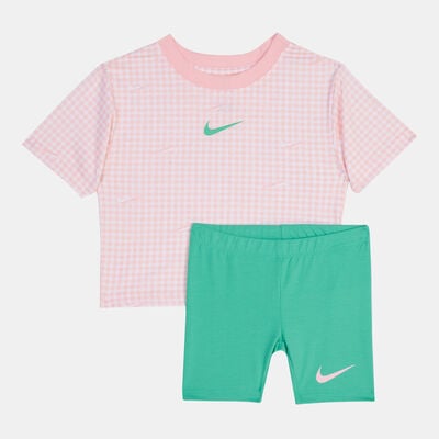 Nike Kids' Pic-Nike Boxy T-Shirt and Shorts Set Green Nike Kids' Pic-Nike Boxy T-Shirt and Shorts Set Green