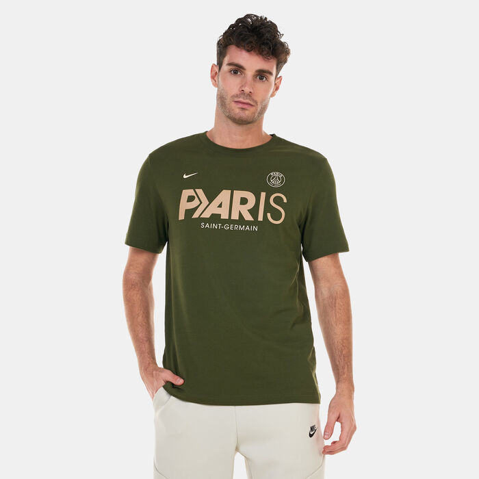 Nike Men's Paris Saint-Germain T-Shirt Green Nike Men's Paris Saint-Germain T-Shirt Green image number 0