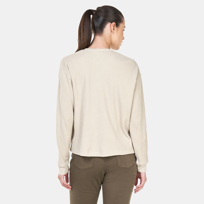 Timberland Women's Waffle-Knit T-Shirt Grey Timberland Women's Waffle-Knit T-Shirt Grey image number 1