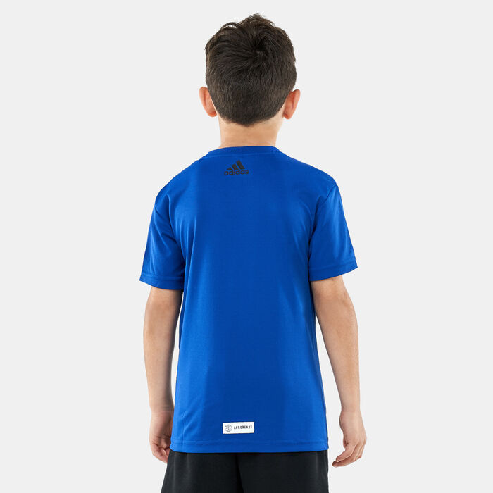 adidas Kids' Cotton Graphic T-Shirt Blue adidas Kids' Cotton Graphic T-Shirt Blue image number 1