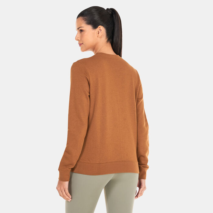 Nike Women's Sportswear Club Fleece Crewneck Sweatshirt Brown Nike Women's Sportswear Club Fleece Crewneck Sweatshirt Brown image number 1