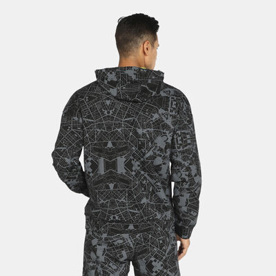 EA7 Emporio Armani Men's Allover Print Hoodie Black