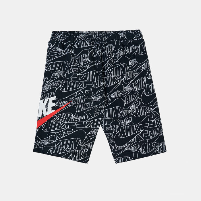 Nike Kids' Sportswear Read Allover Print Shorts Black Nike Kids' Sportswear Read Allover Print Shorts Black image number 1
