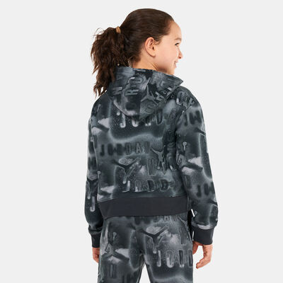Jordan Kids' Essentials Printed Boxy Pullover Hoodie (Older Kids) Black