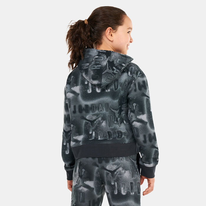 Jordan Kids' Essentials Printed Boxy Pullover Hoodie (Older Kids) Black Jordan Kids' Essentials Printed Boxy Pullover Hoodie (Older Kids) Black image number 1