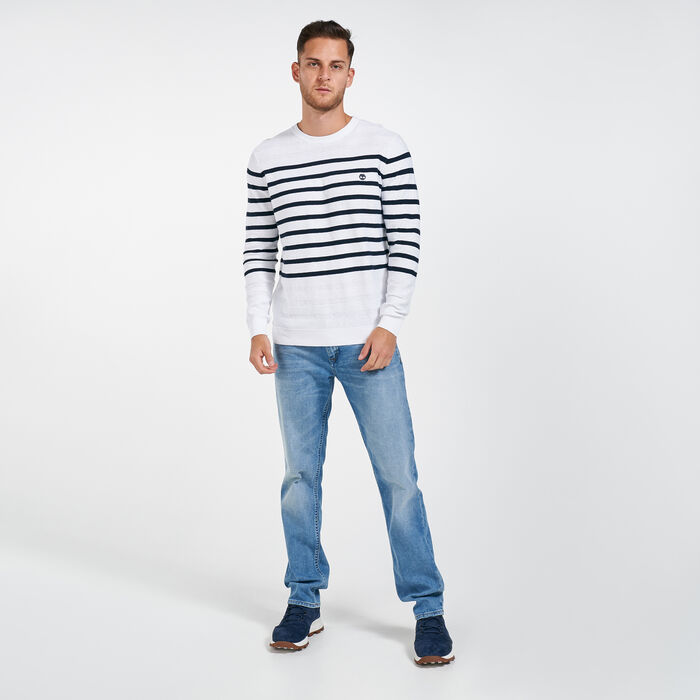 Timberland Men's Textured Striped Sweater White Timberland Men's Textured Striped Sweater White image number 2