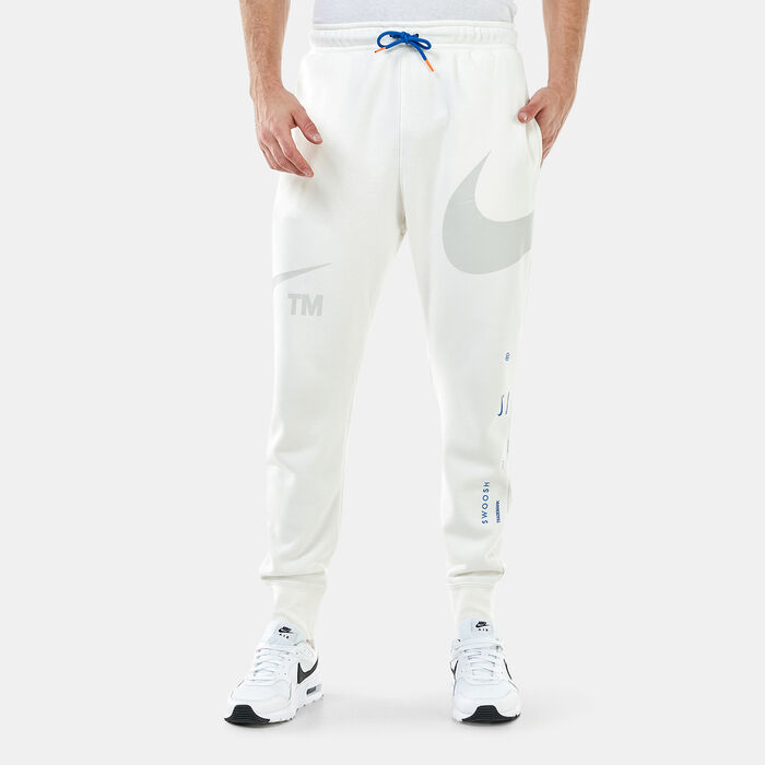 Nike Men's Sportswear Swoosh Semi-Brushed-Back Sweatpants White image number 0