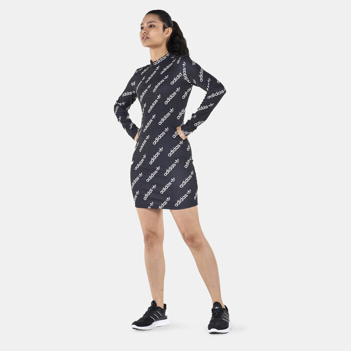 adidas Originals Women's Long Sleeve Dress Black adidas Originals Women's Long Sleeve Dress Black image number 0